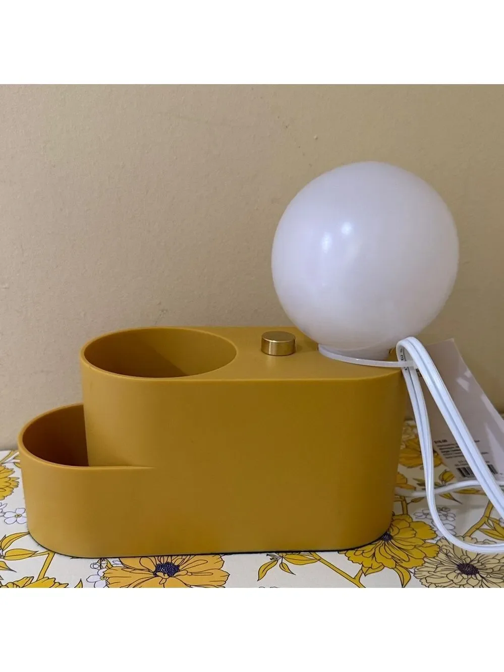 Modern Touch Mustard Yellow Organizer Lamp with Two Storage